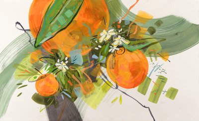 鮮やかなオレンジの花 作： 