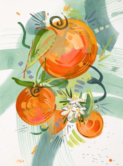 鮮やかなオレンジの花 作： Kristin Cronic