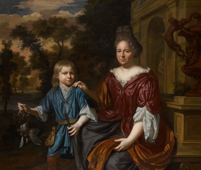 男の子を連れた女性の肖像 作： Krzysztof Lubieniecki