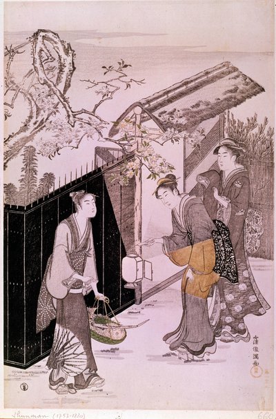 久保春満（1757-1820）の版画「春の歌会始」より。パリ、ギメ美術館、国立アジア美術館 作： Kubo Shumman