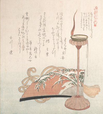 キャンドルスタンドとファン 19世紀 作： Kubo Shunman