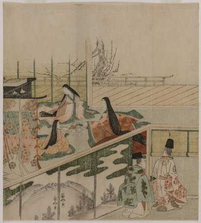 人形を作る裁判所の女性、1790年代。 作： Kubo Shunman
