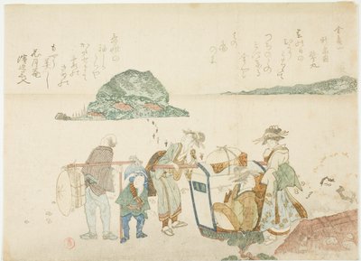 アルバム「四方の山」より江の島を訪れる人々 作： Kubo Shunman