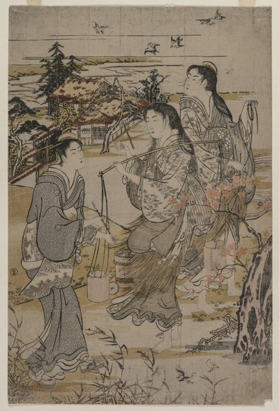 塩漬けの女性、1780年代後半、むつ県の野田多摩川。 作： Kubo Shunman