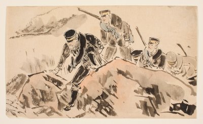 第一派遣軍と第二派遣軍の通信を確立する太田中尉と大偵察隊61名 作： Kubota Kinsen