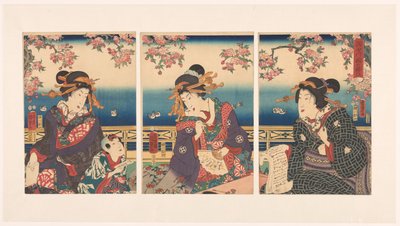 隅田川沿いの山の繁栄 作： Kunisada (II) , Utagawa