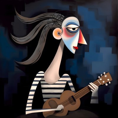 夜の月の光2で彼女のギターと3D女性トルバドゥール 作： Kurt Heppke