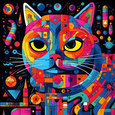 抽象的な猫のパターン2 作： Kurt Heppke