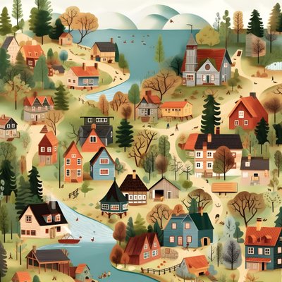 カートゥーン風の家々の写真 4 作： Kurt Heppke