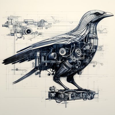 ダ・ヴィンチ4号の蒸気機械鳥の設計図 作： Kurt Heppke