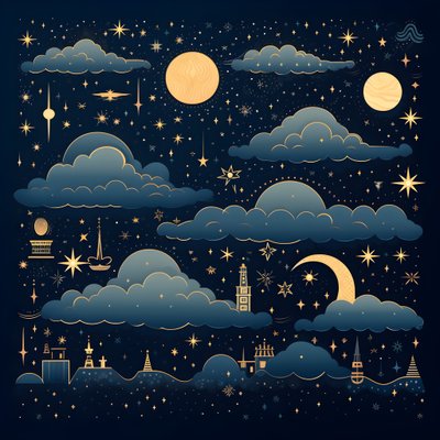 これは、空の要素の孤立したファンタジーイラスト集1です。 作： Kurt Heppke