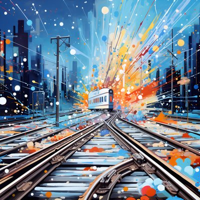 幻想的な抽象絵画、レール写真1 作： Kurt Heppke