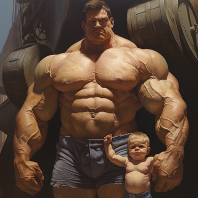 巨大な筋肉質の男と威圧的で厄介な重量挙げ選手ステロイドフリークバフベイブ2 作： Kurt Heppke