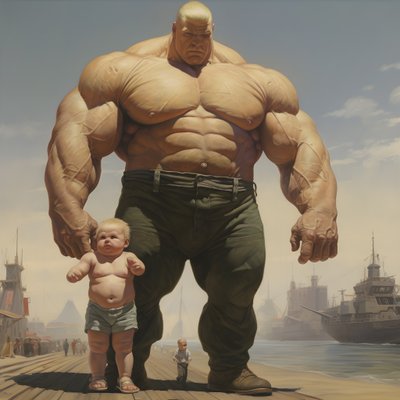 巨大な筋肉質の男と威圧的で厄介な重量挙げのステロイドフリークのバフベイブ3 作： Kurt Heppke