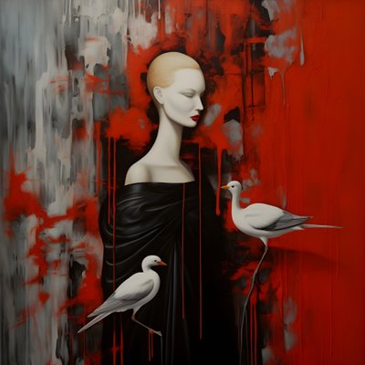 女性とコウノトリ 3 作： Kurt Heppke