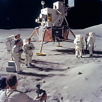 アポロ11号プロジェクトを映すテレビカメラを持った人々 2 作： Kurt Heppke