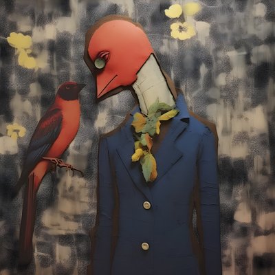 木の人形と鳥 1 作： Kurt Heppke