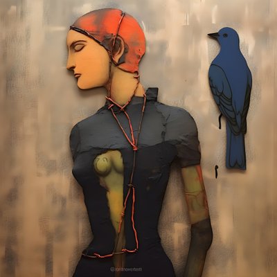 木の人形と鳥 2 作： Kurt Heppke