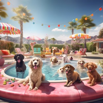 パームスプリングスでのフンデ・プールパーティ 2 作： Kurt Heppke