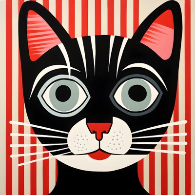 黒と赤のストライプの猫 4 作： Kurt Heppke