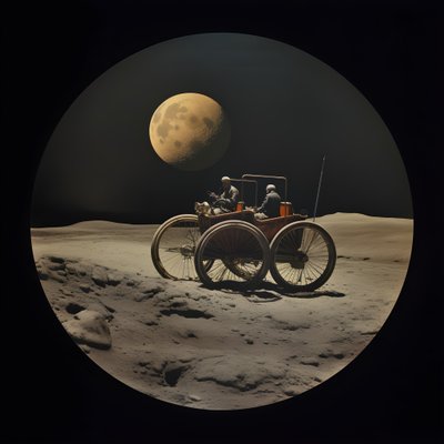 ムーンビートル、クレーターのある月の風景 1 作： Kurt Heppke