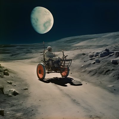 ムーンビートル、クレーターのある月の風景 2 作： Kurt Heppke