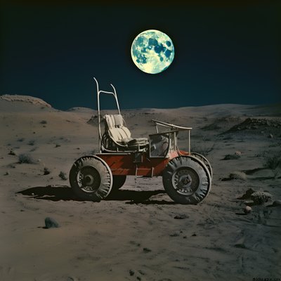 ムーンビートル、クレーターのある月の風景 3 作： Kurt Heppke