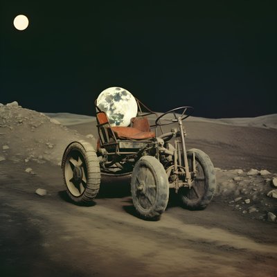 ムーンビートル、クレーターのある月の風景 4 作： Kurt Heppke
