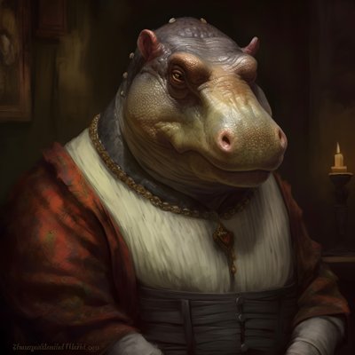 旧共和国のメス大カバの肖像 1 作： Kurt Heppke