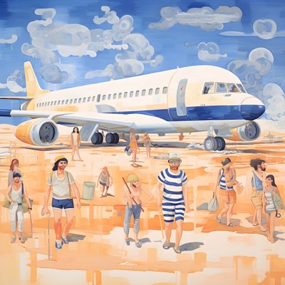 飛行機に乗って、かわいそうな動物たち、遠くに砂山 2 作： Kurt Heppke