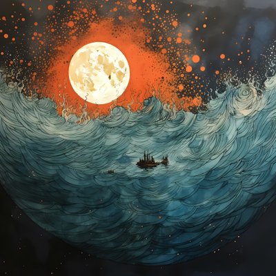 満月だけが北海の何もない世界を照らしていた。1 作： Kurt Heppke