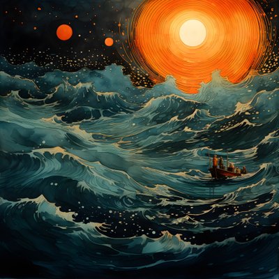 満月だけが北海の何もない世界を照らしていた。3 作： Kurt Heppke