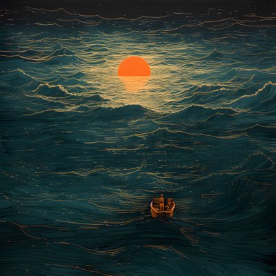 満月だけが北海の何もない世界を照らしていた。4 作： Kurt Heppke
