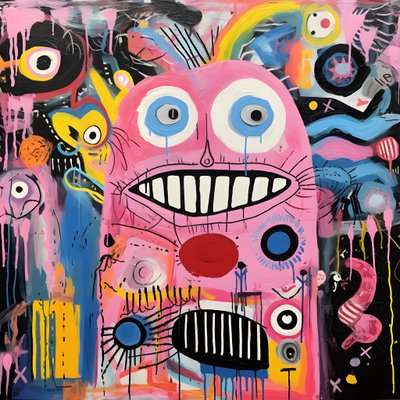 騒々しいアクリル画 2 作： Kurt Heppke