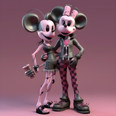 ナイトメア・ビフォア・クリスマス パンク・ピンク ミニー＆ミッキーマウス 1 作： Kurt Heppke