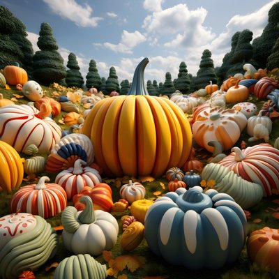3Dのカラフルなカボチャ 1 作： Kurt Heppke