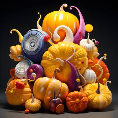 3Dのカラフルなカボチャ3 作： Kurt Heppke