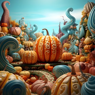 3Dのカラフルなカボチャ 4 作： Kurt Heppke