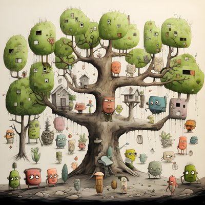 子供のイラストの木 4 作： Kurt Heppke