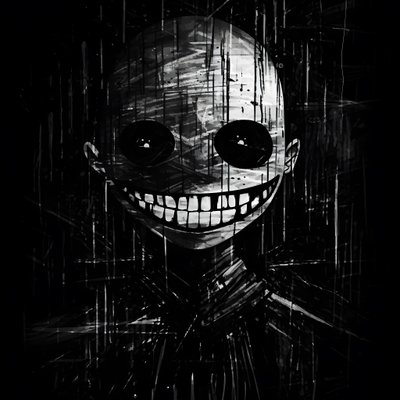 笑顔は黒い紙に描かれている。 作： Kurt Heppke