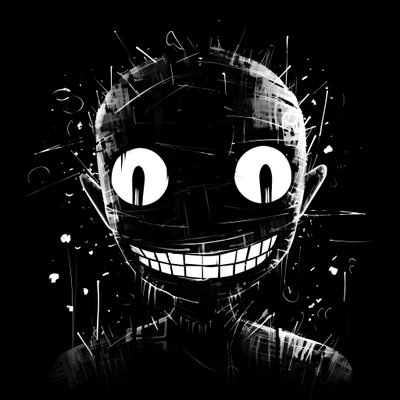 笑顔は黒い紙に描かれている。 作： Kurt Heppke