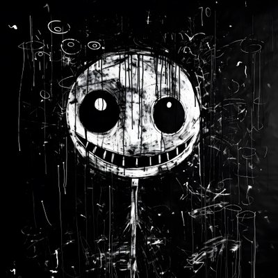 笑顔は黒い紙に描かれている。 作： Kurt Heppke