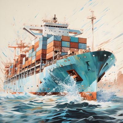 海に浮かぶ大きな船 3 作： Kurt Heppke