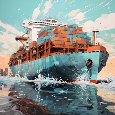 海に浮かぶ大きな船 4 作： Kurt Heppke