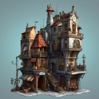 ビルと石段のある街区 1 作： Kurt Heppke
