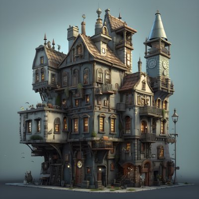 ビルと石段のある街区 3 作： Kurt Heppke