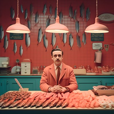 1950年代のポーランドの魚屋のシュールなイメージ 2 作： Kurt Heppke