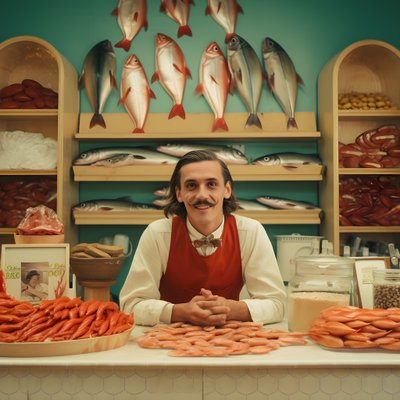 1950年代のポーランドの魚屋のシュールなイメージ 4 作： Kurt Heppke