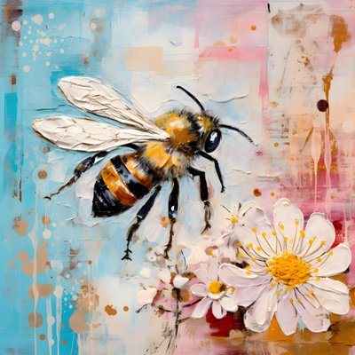 パステル・インパスト・オイル技法による蜂のイラスト 2 作： Kurt Heppke