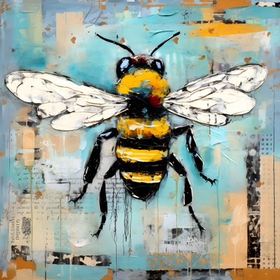 パステル・インパスト・オイル技法による蜂のイラスト 4 作： Kurt Heppke